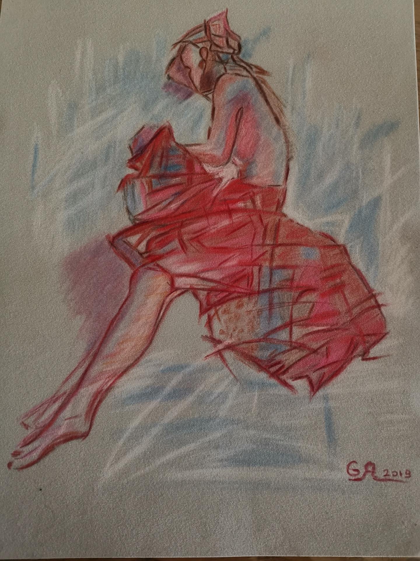 La robe rouge sur papier velours