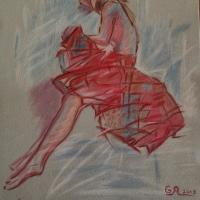 La robe rouge sur papier velours