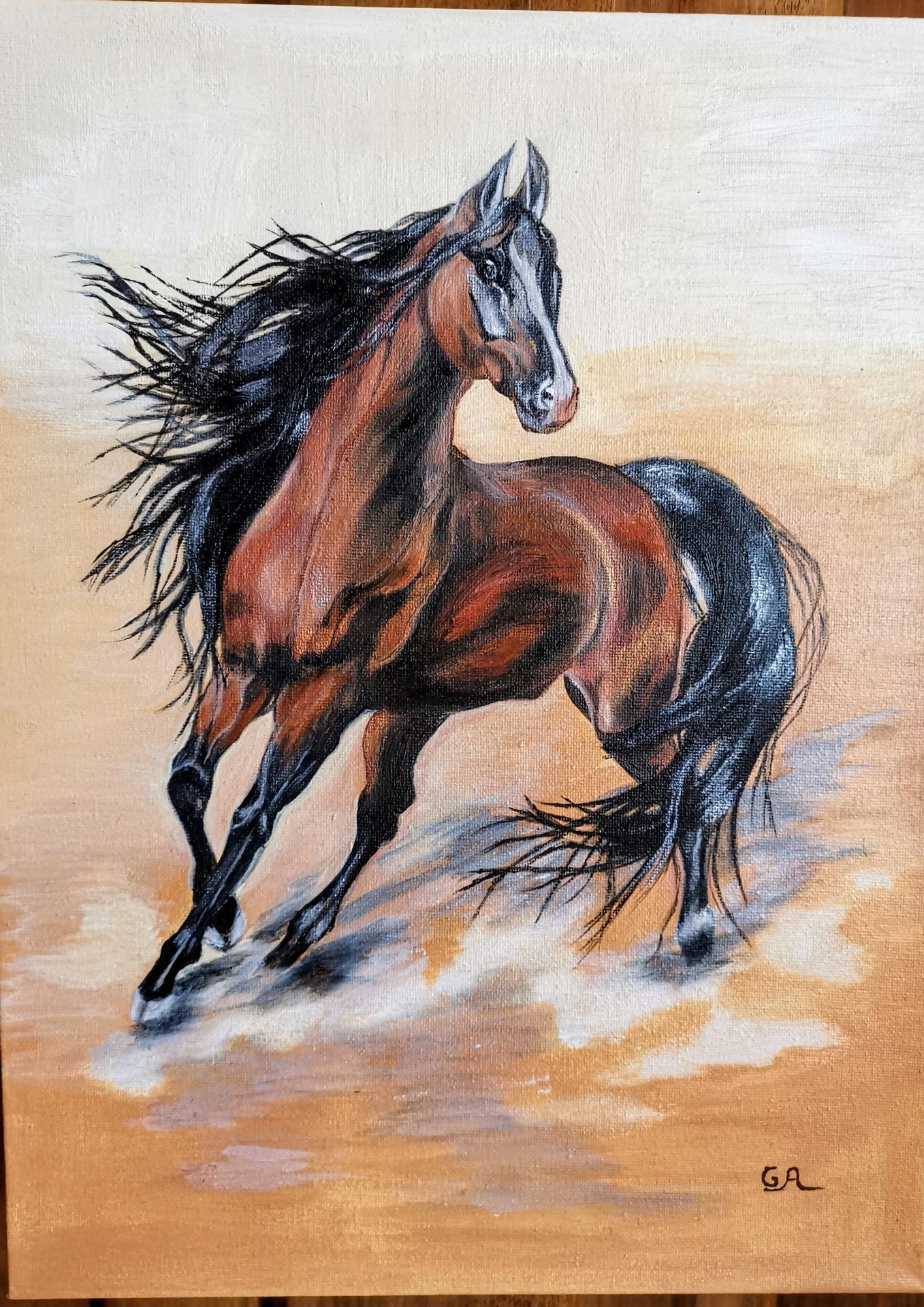 Cheval sur toile